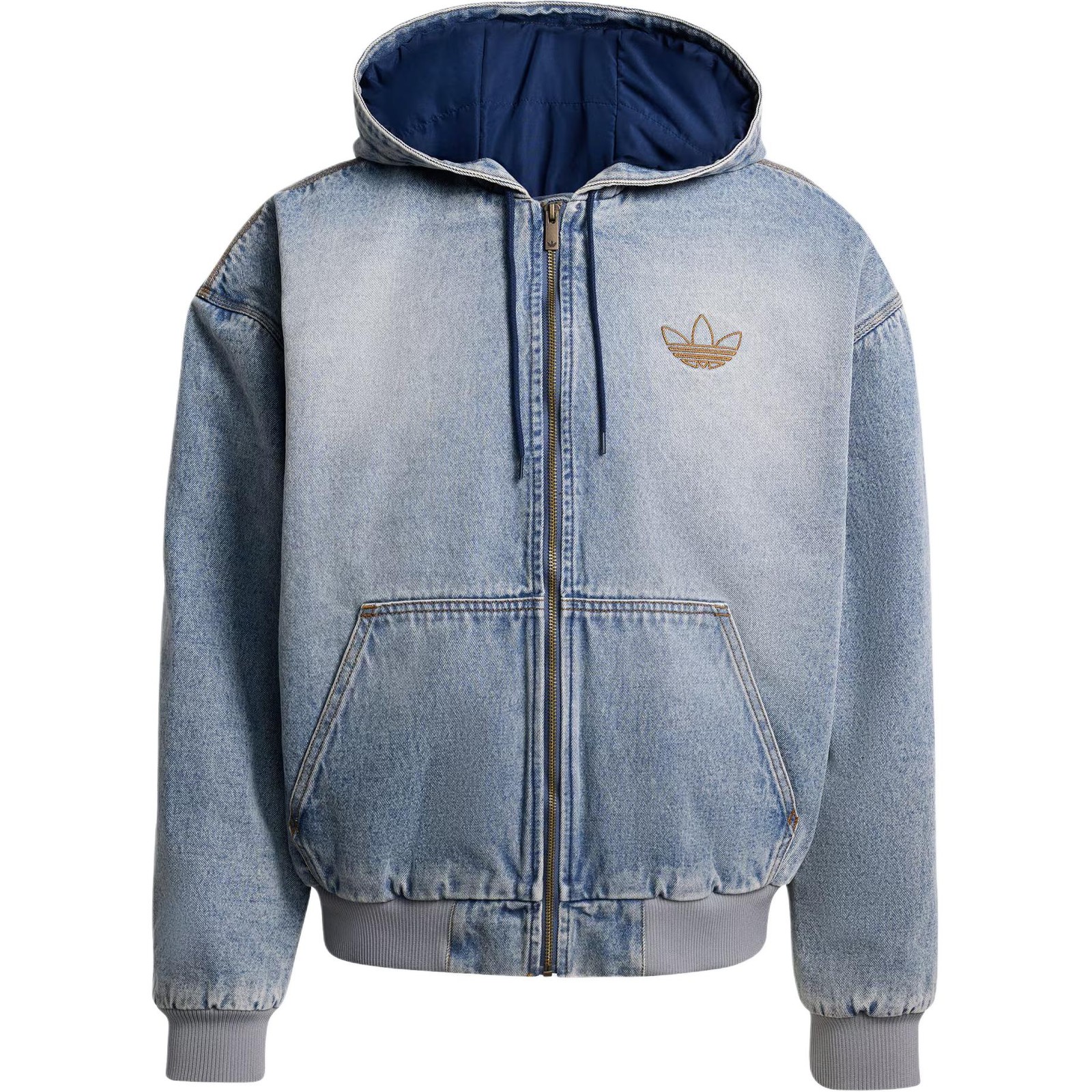 adidas Originals FW25 Denim Padded Jacket Warm Sports Loose 