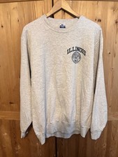 Vintage Champion University Of Illinois 1990s Crew Neck Pullover Reverse Weave 