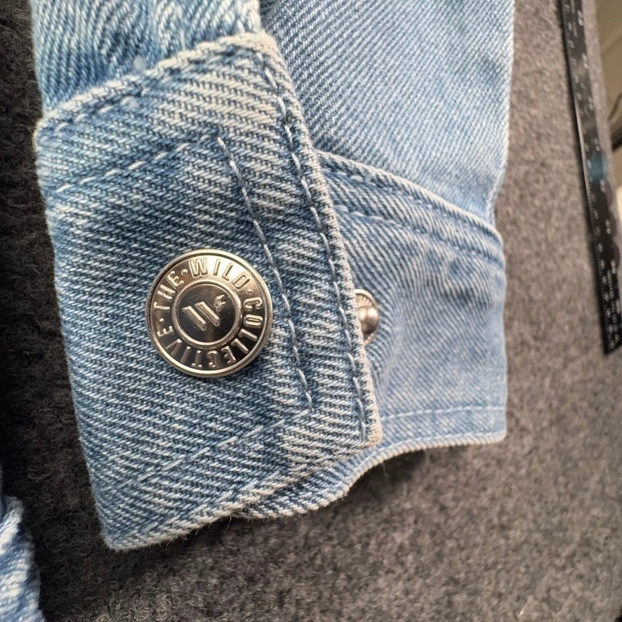 The Wild Collective Kansas City Current Denim Jacket Light Wash Blue Small NWSL image 7