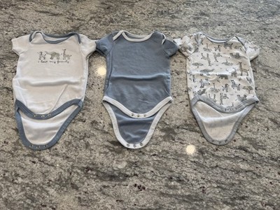 Kyle & Deena Baby Boy 3-6 Months Bodysuits, Short Sleeve, Blue, LOT OF THREE 