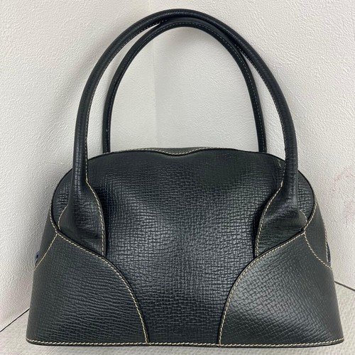 LOEWE Dark Green Leather Handbag Shoulder Bag Y2K Women's Small Tote Authentic