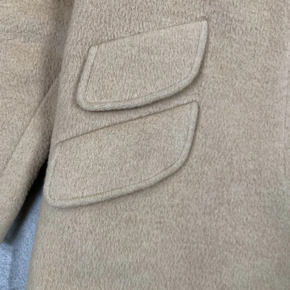 Aquascutum Coat Womens UK 12 Beige Camel Hair Fur Wool Overcoat A Line Long Mac - Image 3 of 4