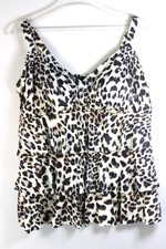 SWIM SOLUTIONS Triple Tier Tankini Size 18W Animal Print Retail 84