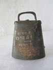 RARE NICE ORIGINAL ANTIQUE FORGED IRON COWBELL “RING FOR OMAHA” NEBRASKA, USA — photo 1
