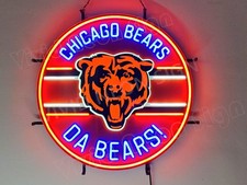Chicago Bears Da Bears 24"x24" Vivid LED Neon Sign Light Lamp With Dimmer VL