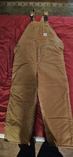 NOS Carhartt Bib Overalls Duck Quilt Lined Men 46x32 Double Knee EARLY 90S USA