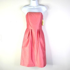 Alfred Sung Dress Women 2 Papaya Pink Strapless Cocktail Formal Elegant Glam NWT