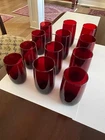 Vintage Anchor Hocking Royal Ruby Roly Poly Tumblers (Set of 12 Tumblers)