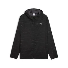 PUMA Train All Day Essentials Graphic Woven Full Zip Jacket Mens Black Casual At