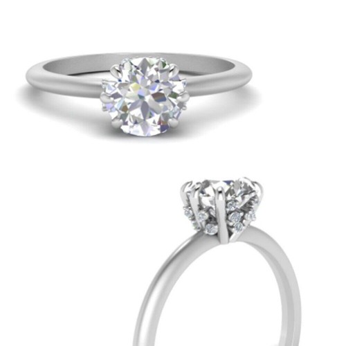 GIA IGI Certified Real Diamond Wedding Ring Round 0.60 Ct Solid 18k White Gold - Picture 2 of 8