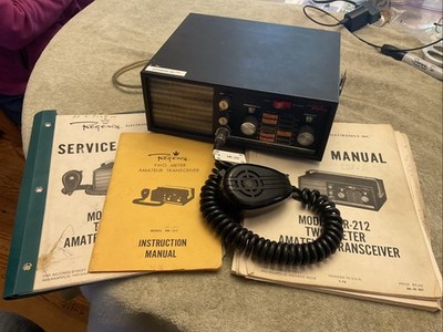 Vintage Ham Amateur Radio Regency HR-212 Transceiver + Manuals 2 Meter Untested