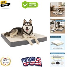 Orthopedic Dog Bed - 2-Layer 44x35-Inch Memory Foam Pet Mattress with Machine...