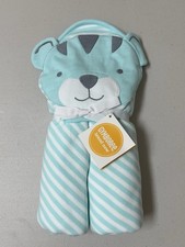 NWT Gymboree Brand New Baby Boy Blue Striped Terry Tiger Hooded Bath Towel