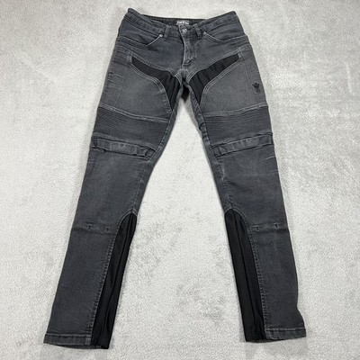 Pando Moto Motocycle Jeans Mens 30x34 Gray Slim Fit Pants SAS-TEC Protection