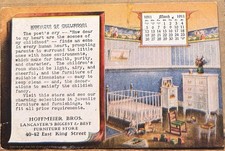 1911 Lancaster Pa, Hoffmeier Bros, East King Street, March Calendar, Postcard