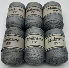 Anatolya 2mm Polyester Cord Crochet Bags Macrame - 6x100g Rolls - Greys