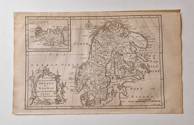 JOHN GIBSON Map of Sweden & Norway (1770 Antique Engraving)
