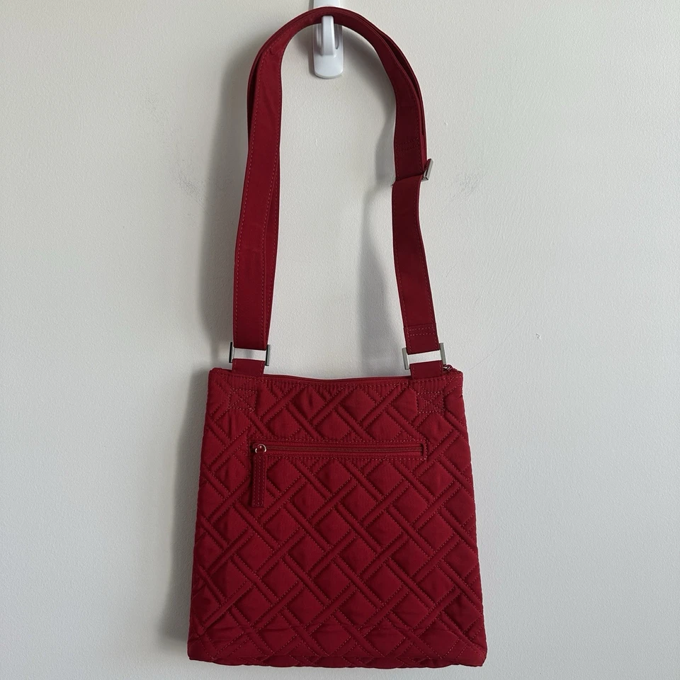 Vera Bradley Red Microfiber Hipster Large Crossbody Adjust Strap Shoulder Bag - Image 2 of 4