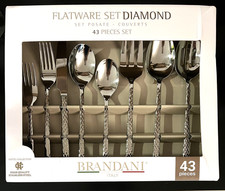 Brandani DIAMOND 43 pc Stainless Steel Flatware & Serving Set Hotel Collection