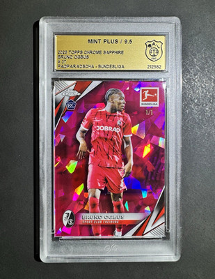 Topps Chrome Bundesliga Sapphire Bruno Ogbus RC Padparadscha 1/1 SC Freiburg 1/1