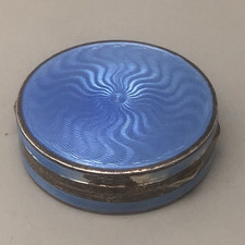 Art Deco Silver & ENamelled Pill Box TK & Co London 1930 AF 26g ELZX