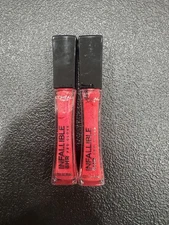 2 Pack!! L’Oreal Infallible 8HR Pro Gloss Lip Gloss #340 Cherry Flash