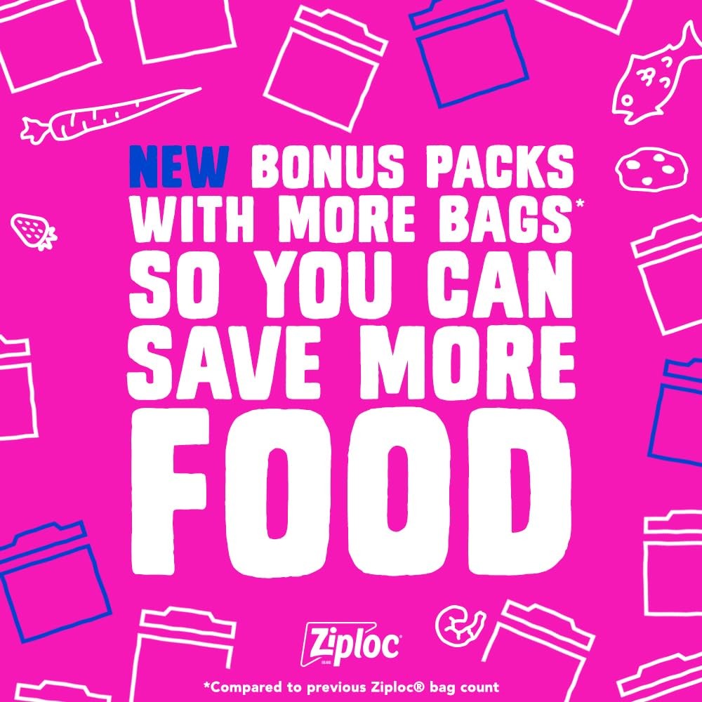 Gallon Food Storage Bags, Stay Open Design with Stand-Up Bottom, Easy to Fill...