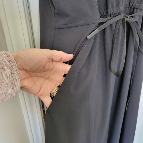 Athleta Marlow Maxi Dress Slerveless Lightweight Tie Front Black Size Small - Picture 4 of 16