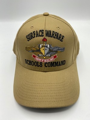 The Corps Surface Warfare Schools Command Logo Beige Baseball Cap Hat One Size