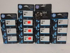 Lot of 14 HP 564 BLACK INK CARTRIDGE GENUINE CB316WN Standard Yield Exp 2027