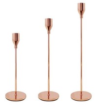 3 Pcs Taper Candle Holders Rose Gold Candlestick Wedding,Party Home Decoration