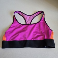 Victoria Sport Women Sports Bra Medium Pink Colorblock Wireless Racerback