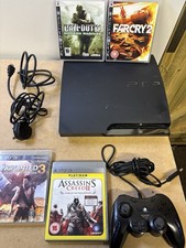 SONY PS3 SLIM KONSOLE Bundle MIT CONTROLLER, ALLEN KABEL UND 4 SPIELEN