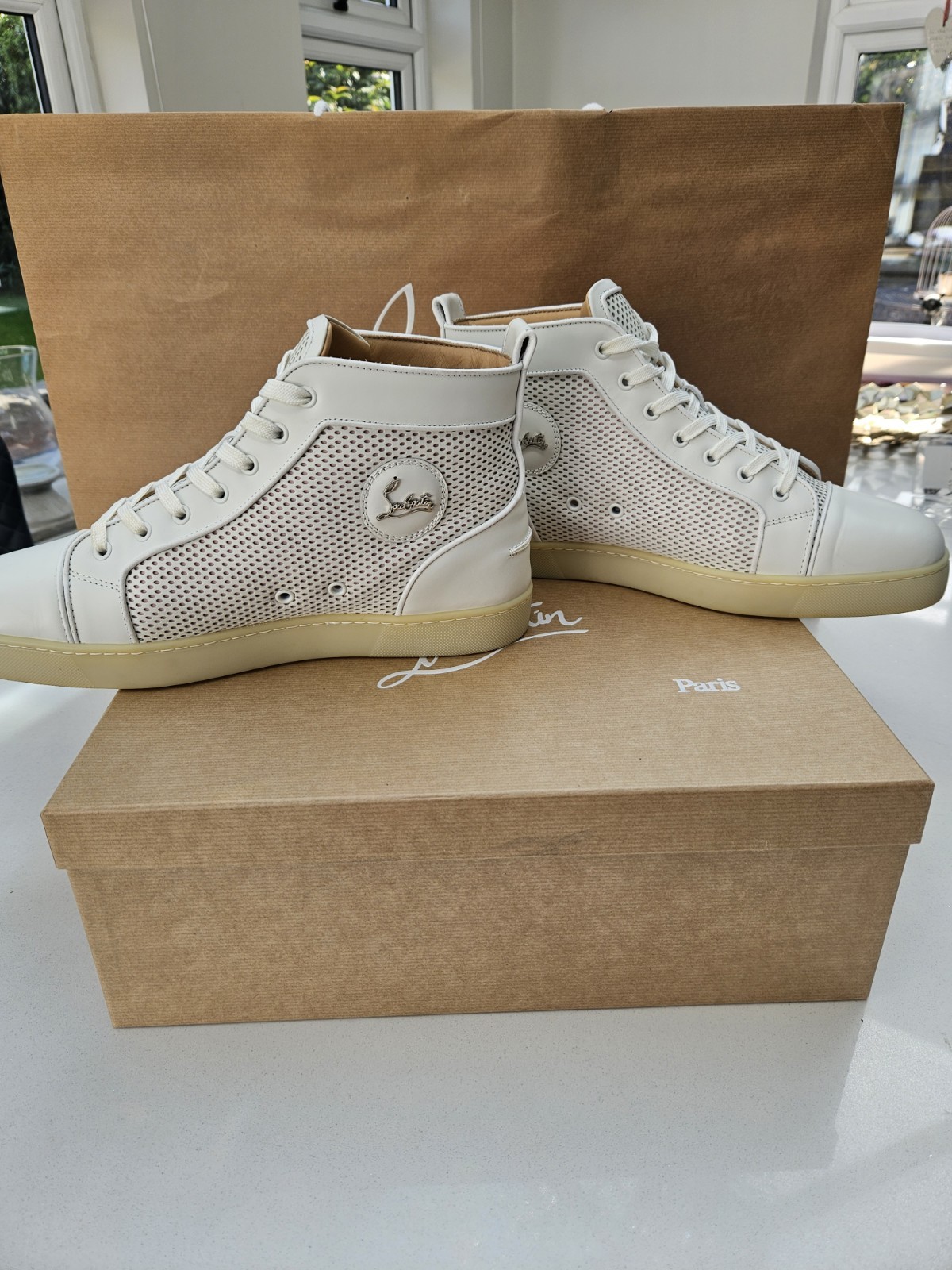 Mens Christian Louboutin Shoes UK 11 EU 45 Louis Orlato Flat Bianco - Very Rare! image 2