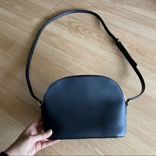 Faux Leather Navy Small Crossbody Bag