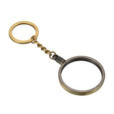 Coin Holder Keychains 40mm Round Medallion Holder with Metal Key Ring Bronze