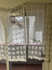 Antique Pulled Thread-work Linen Handmade Curtain Panels — photo 6