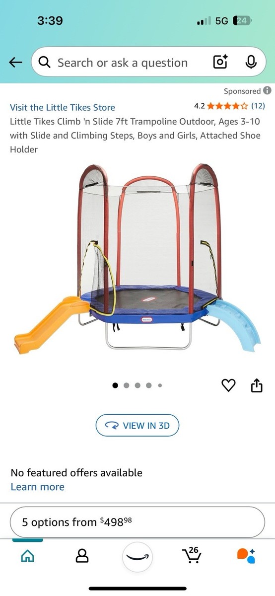 Little Tikes Indoor Outdoor Trampoline With Enclosure for sale