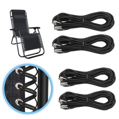 Universal Replacement Cord for Zero Gravity Chair, 4 Pack Elastic Cords Repai...