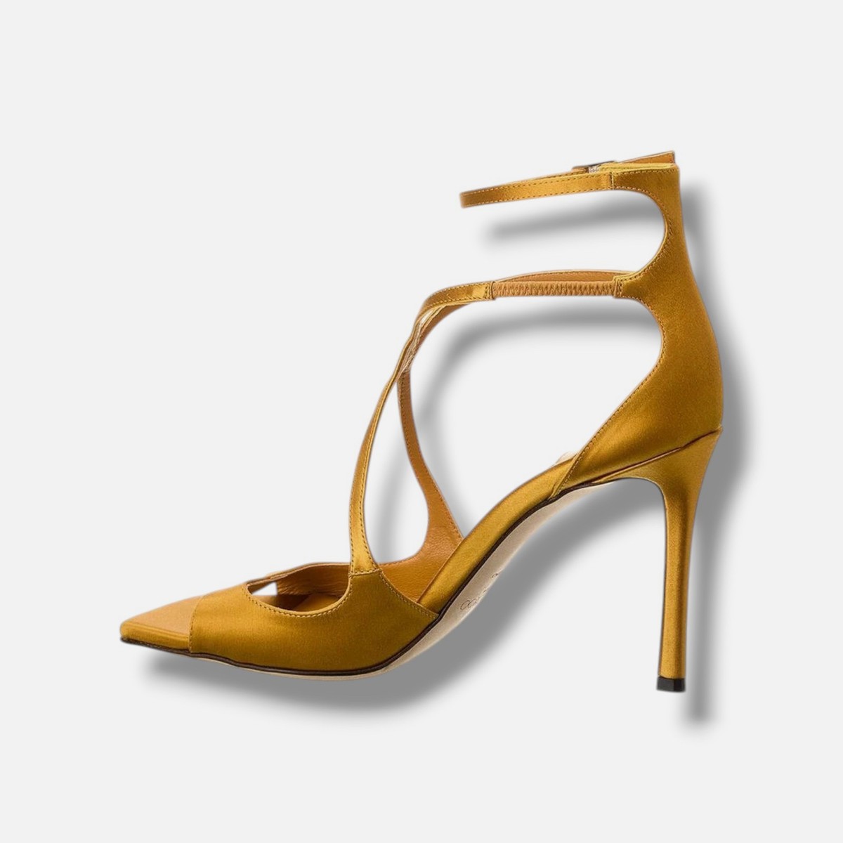 Jimmy Choo Womens Yellow Azia 95 Satin Sandal Shoe Size 37.5 | eBay