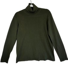 Vintage Lauren Ralph Lauren Merino Wool Blend Turtleneck Sweater Olive Green L