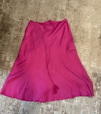 Farm Rio Women Medium Pink Tied Lenzing Satin Midi Skirt Pink Brazilian Summer