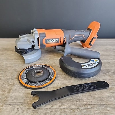 #ad RIDGID 18V 4 1 2 in. Angle Grinder R860451B Tool Only $74.99