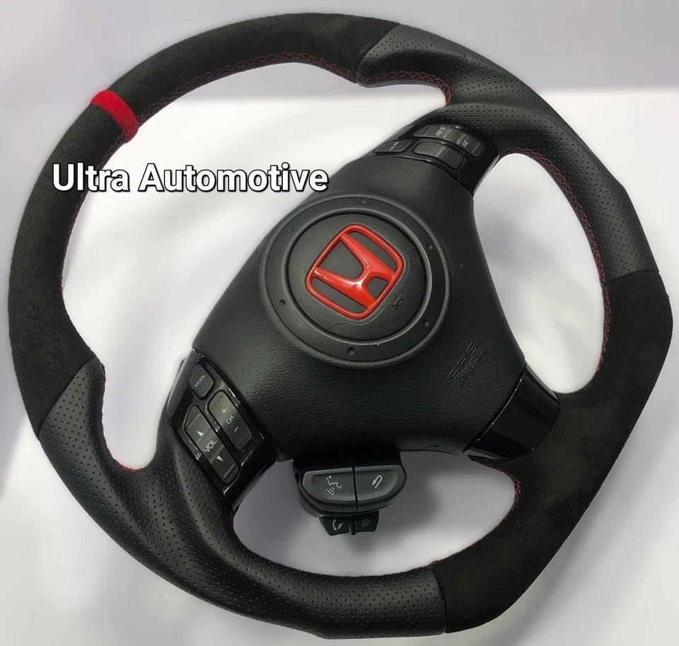 Honda Accord CL7 CL9 Acura TSX 2004-2008 Top Round & Bottom Flat Steering Wheel - Image 3 of 4
