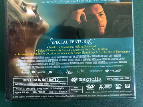 Somersault (DVD) 2004, Abbie Cornish, MINT CONDITION, FACTORY SEALED Ohio seller - Foto 4 di 4