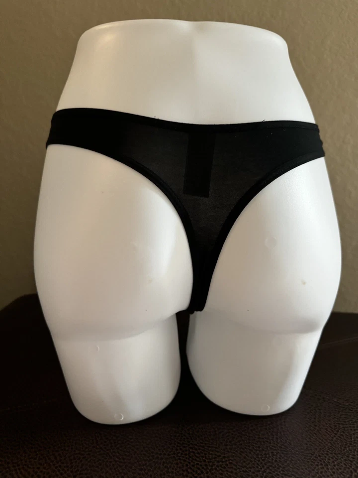Forever 21 Black classic thong satin/modal panties NWT Size Large - Image 2 of 3