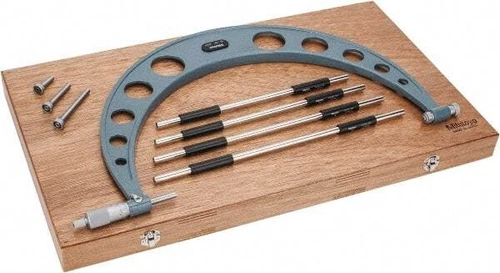 Mitutoyo 104-152 Outside Micrometer 12"-16" 4 Anvil Set w/ Standards in Wood Box