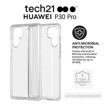 Für (Huawei P30 PRO) Offizielle Original Original Tech21 Evo Clear Case Slim Cover