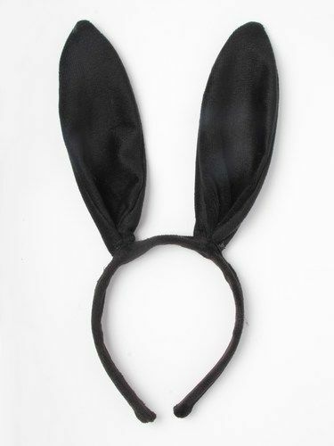 Black Fabric Bunny Rabbit Ears Wire Aliceband Headband Fancy Dress - Picture 1 of 4