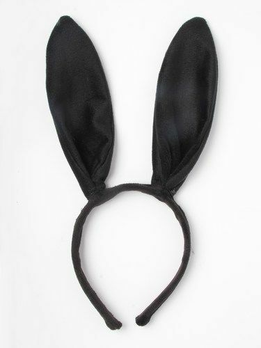 Black Fabric Bunny Rabbit Ears Wire Aliceband Headband Fancy Dress - Picture 1 of 4